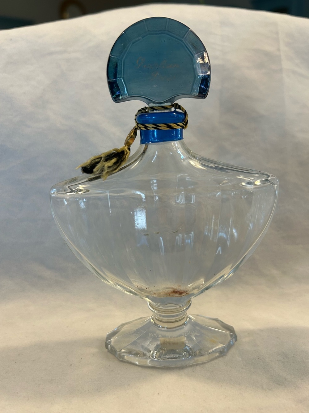 Vintage Guerlain Paris Shalimar Crystal Perfume Bottle, Baccarat Design, French,